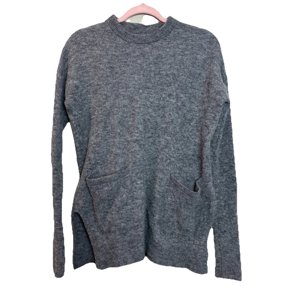 Banana Republic‎ Women's SZ XS Wool/Alpaca Blend Oversized Pocket Gray Sweater